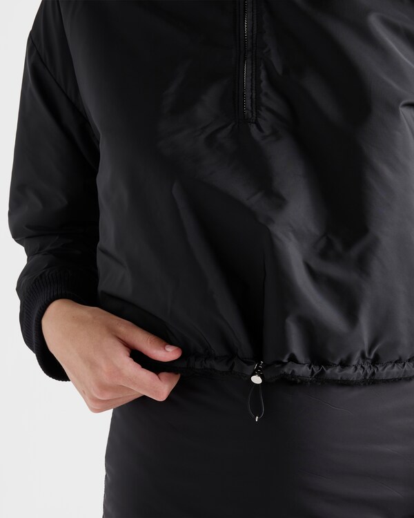 Reversible fleece and Re-Nylon blouson jacket with hood - Negro Reversible fleece and Re-Nylon blouson jacket with hood - Negro