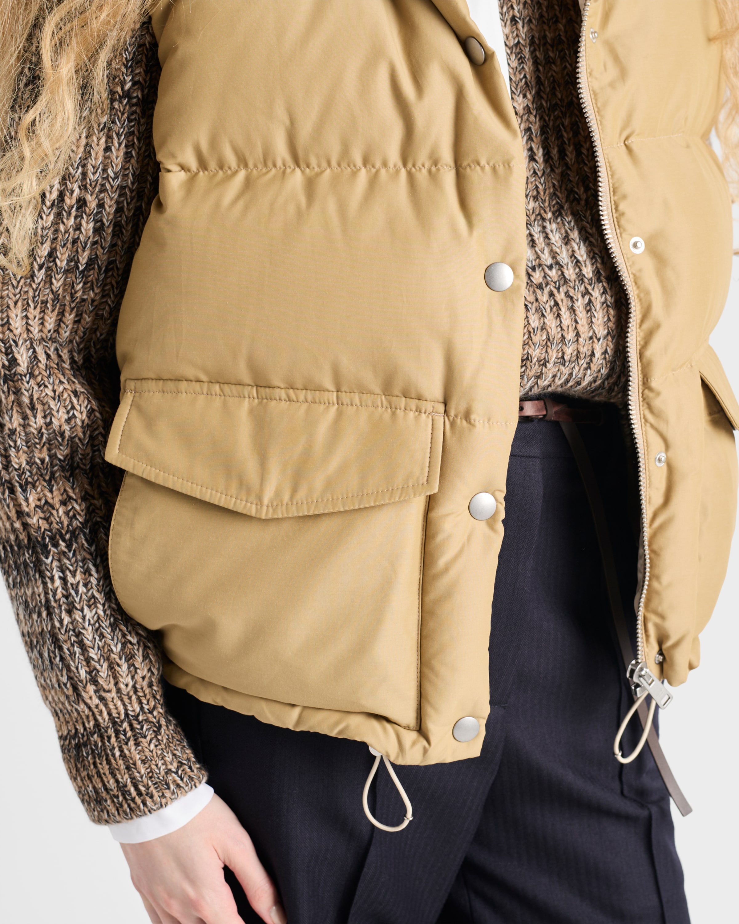Prada Womens Brown Triangle-logo Technical Fabric-down Gilet In Brown