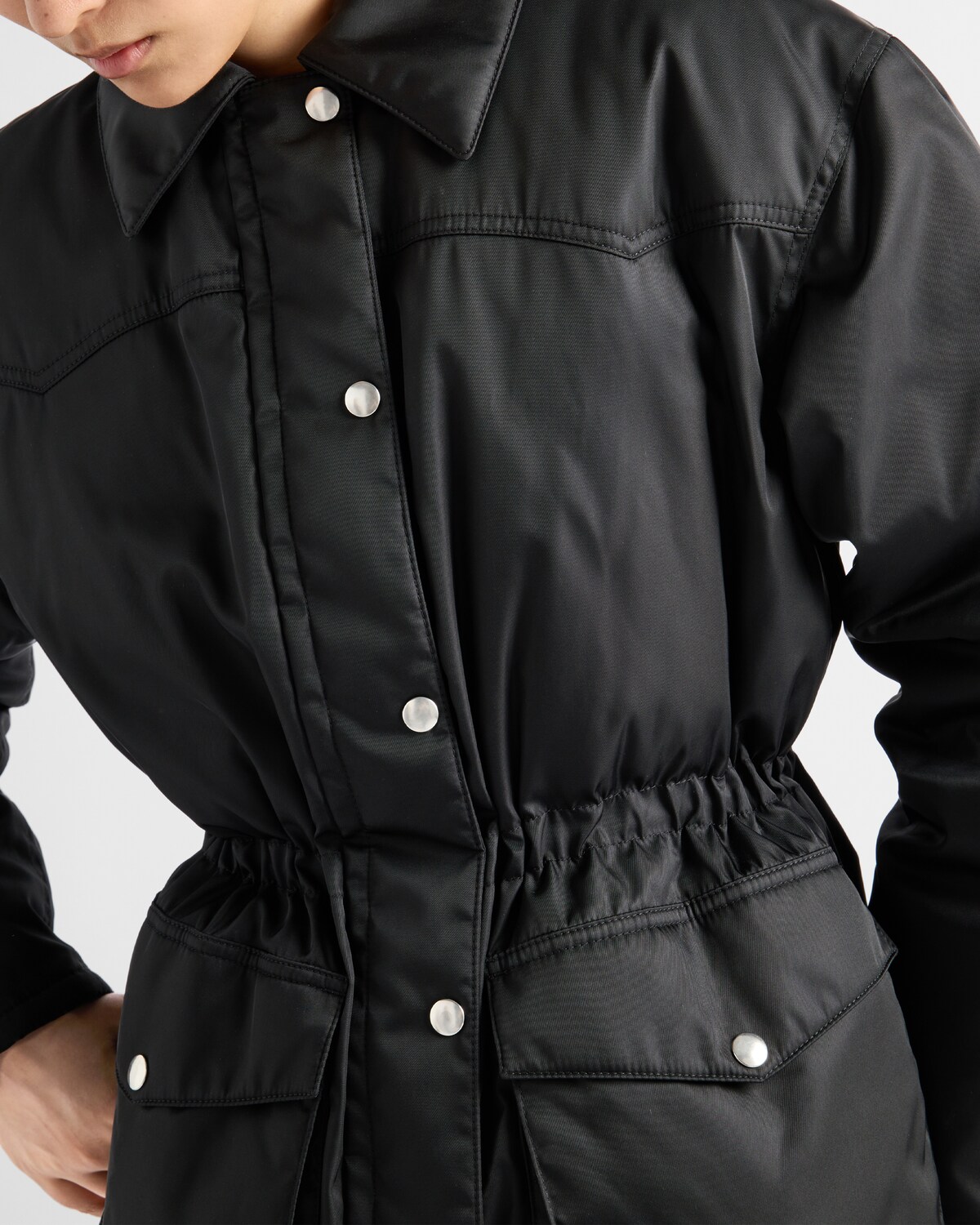 Prada 2025 Hooded Jacket Black Re-Nylon