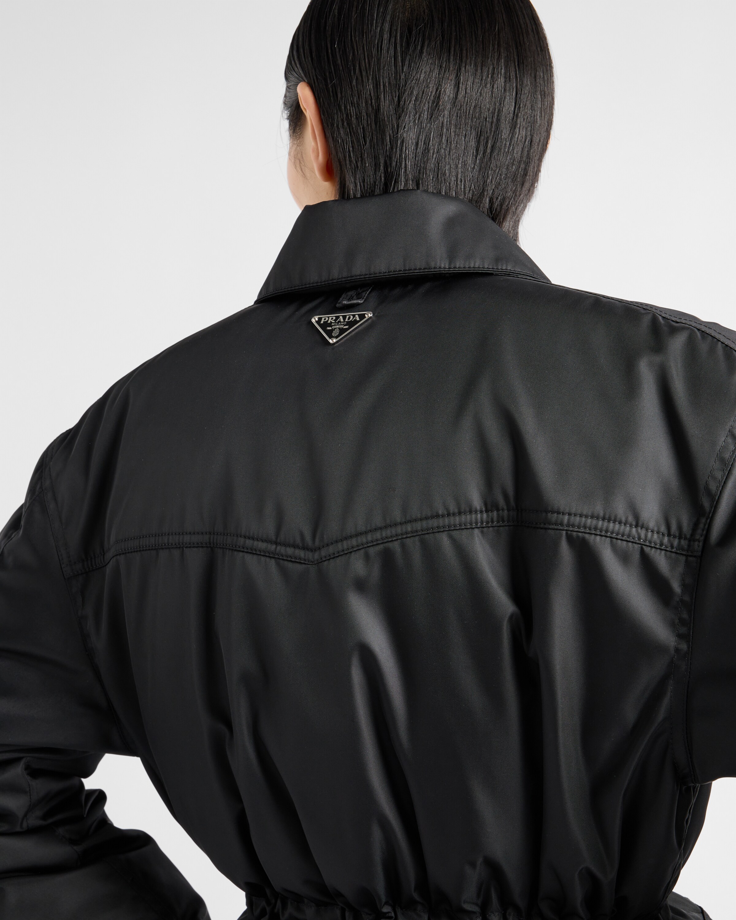 Prada Buttoned Down Jacket In Black