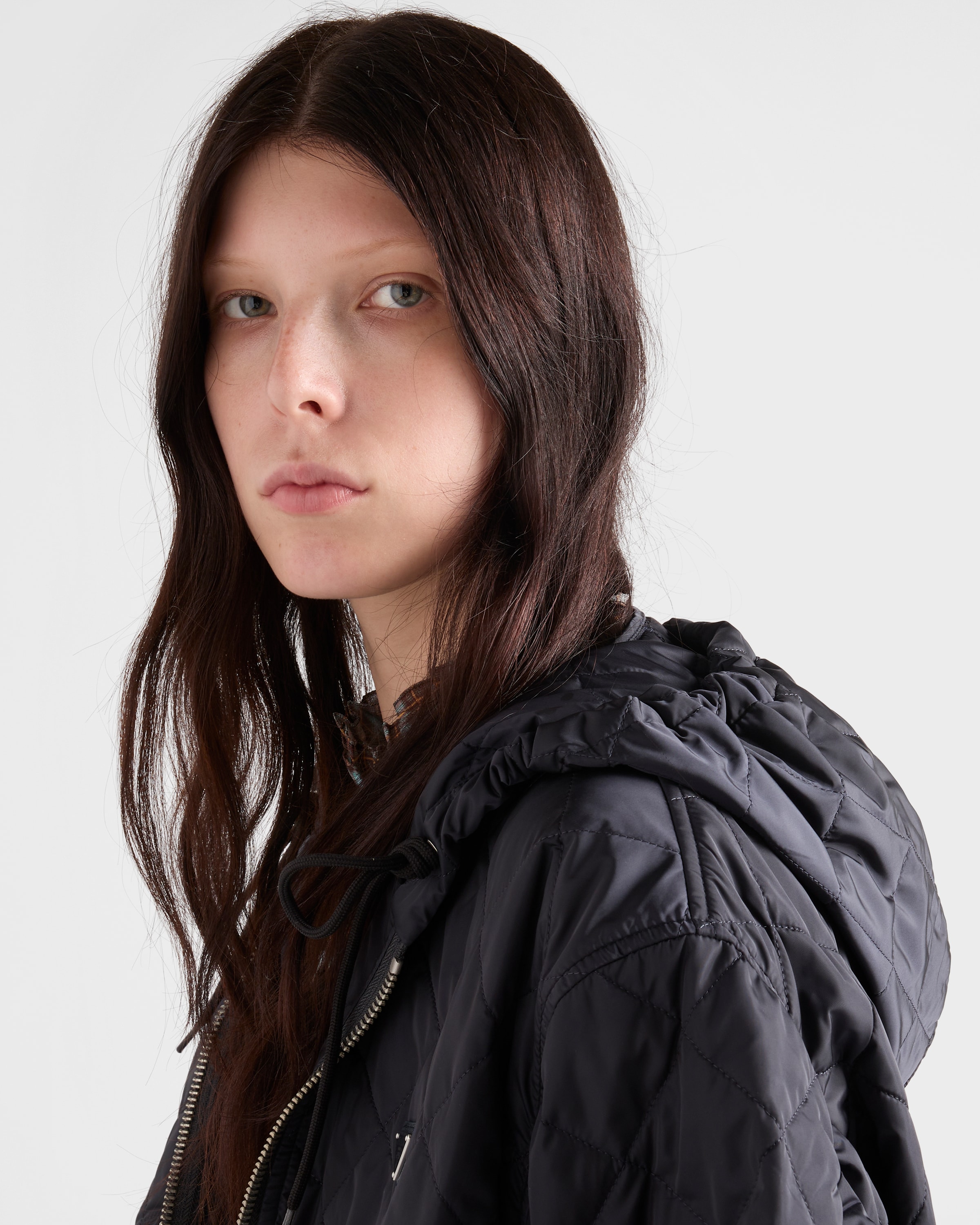Prada Womens Blue Re Nylon Lightweight Quilted Woven Jacket In Blue