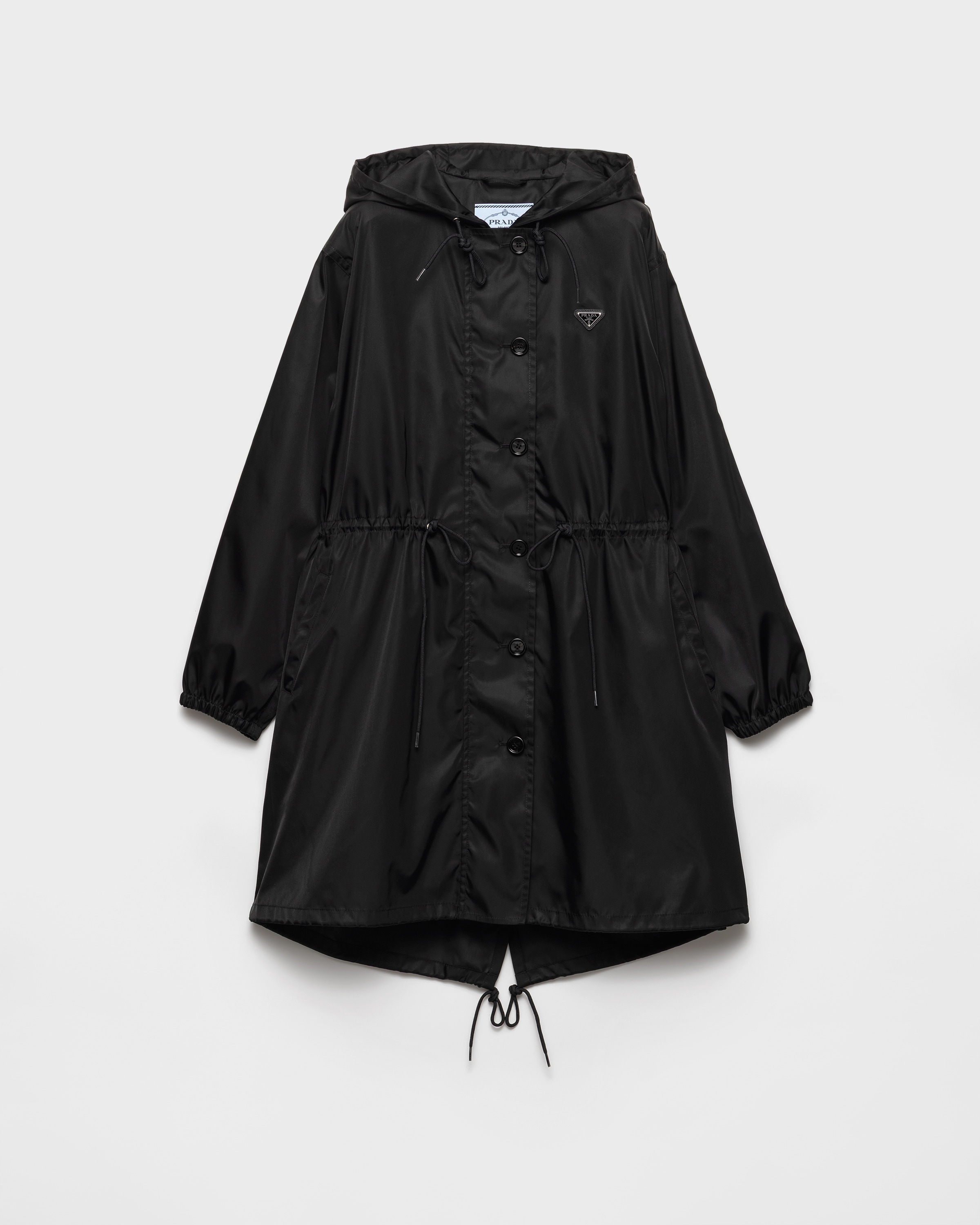 Prada Chubasquero De Re-nylon, Mujer, Negro, Talla 38