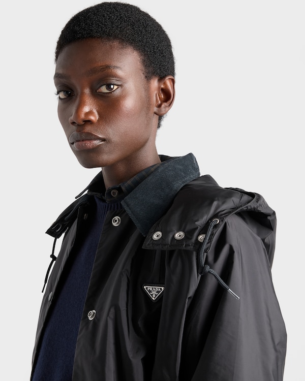 Light-weight Re-Nylon waterproof parka - Black Light-weight Re-Nylon waterproof parka - Black