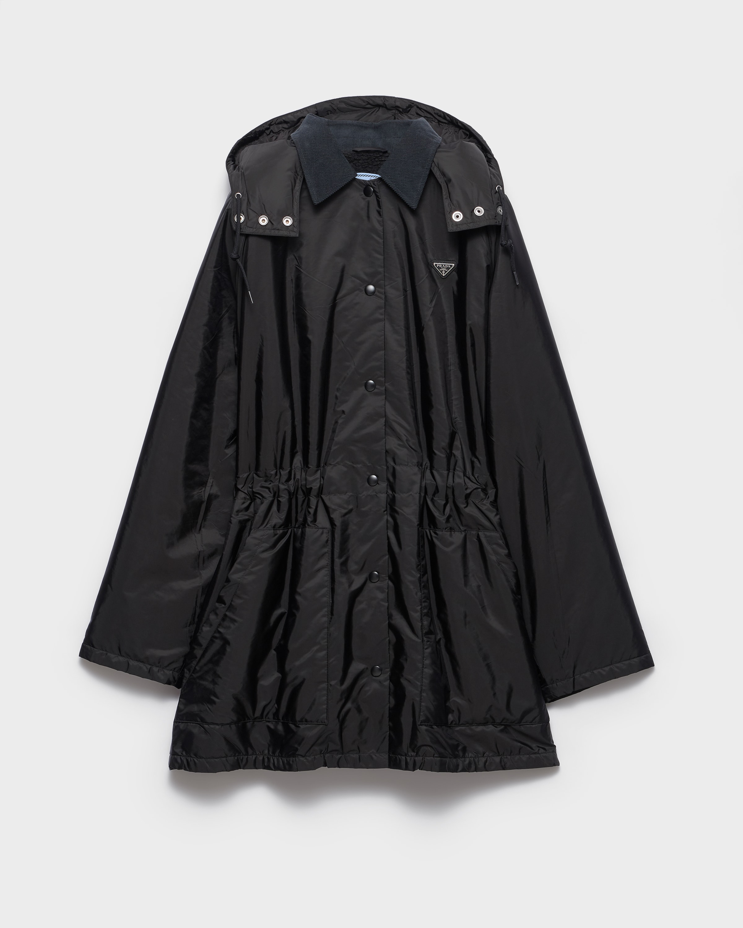 Black Light-weight Re-nylon Waterproof Parka | PRADA - United States