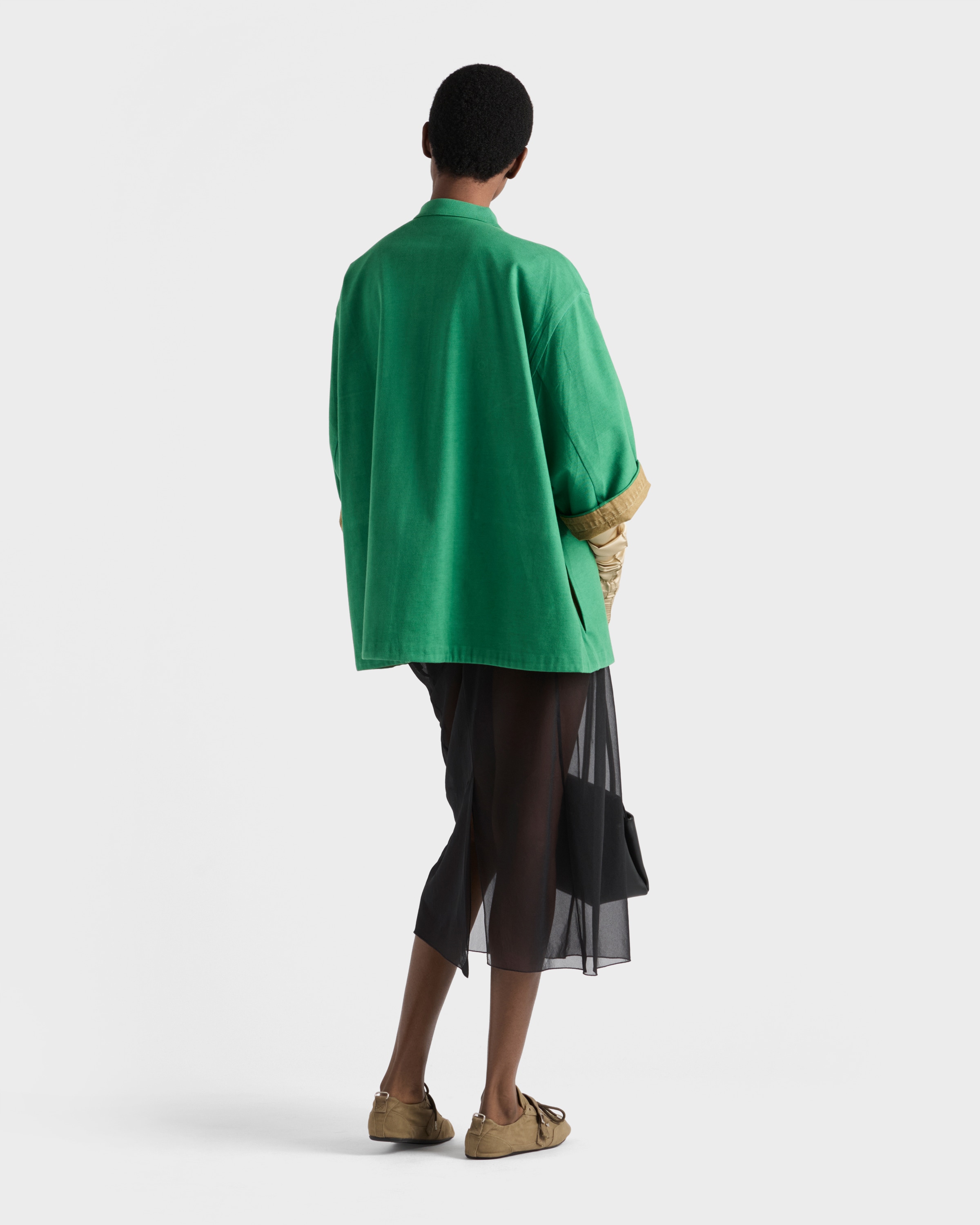 Green/Selva Green Old piqué blouson jacket | PRADA - United States