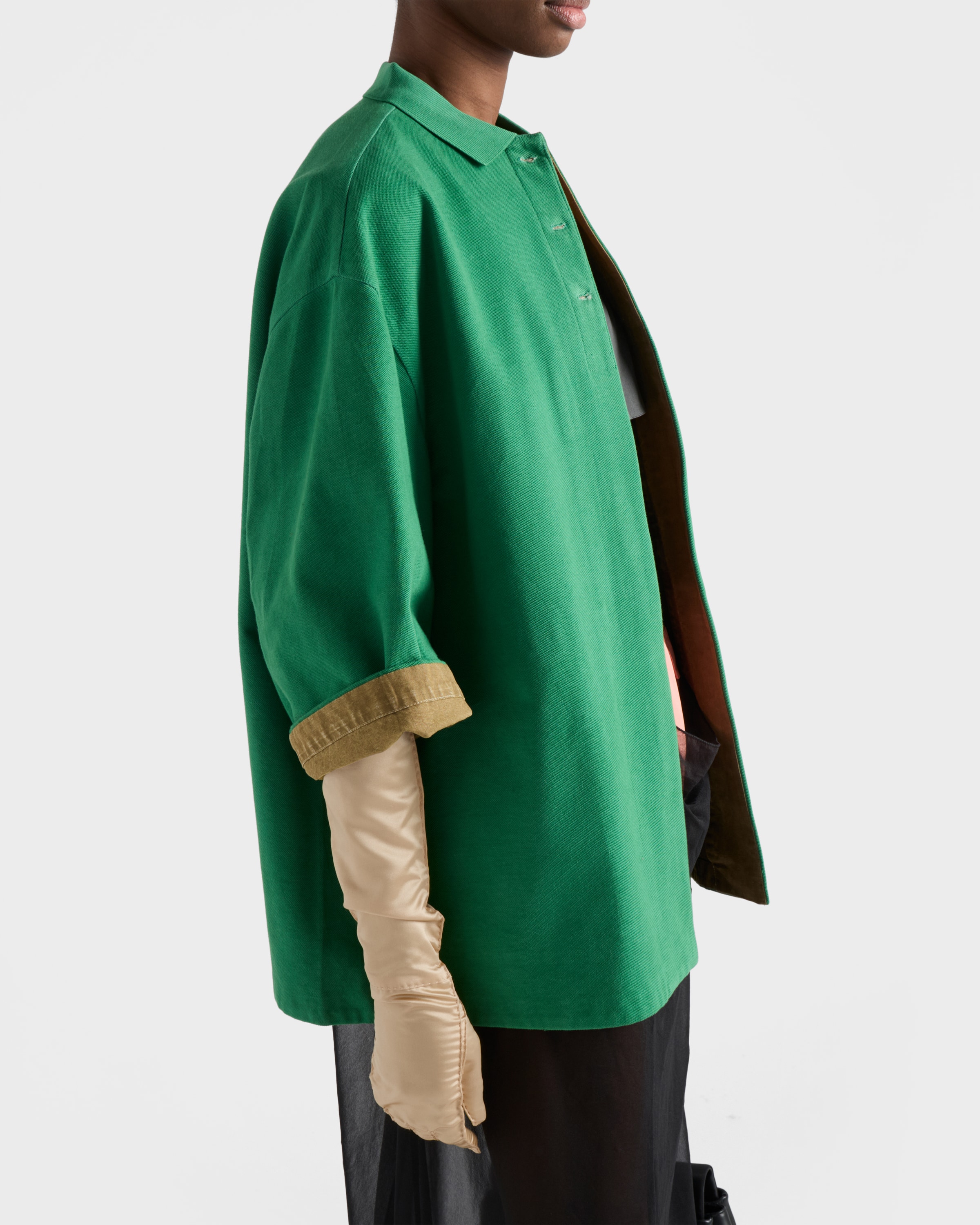 Green/Selva Green Old piqué blouson jacket | PRADA - United States