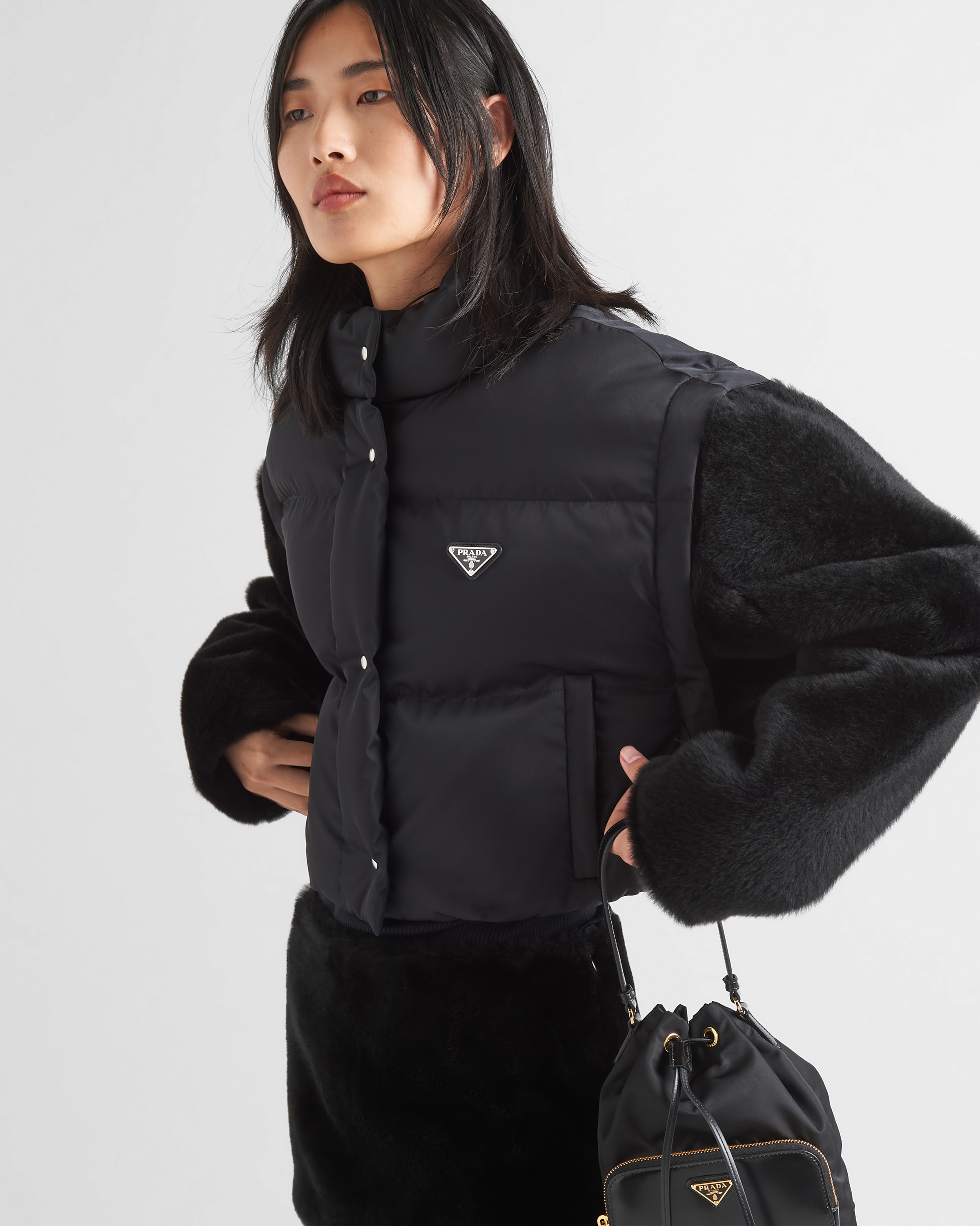 Black Re nylon Down Jacket PRADA