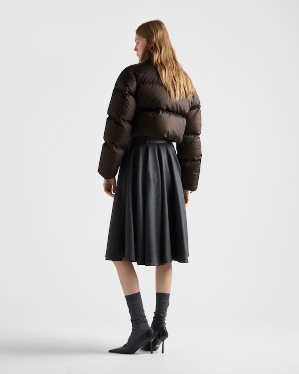 Cropped Re-Nylon down jacket - Cocoa Brown Cropped Re-Nylon down jacket - Cocoa Brown