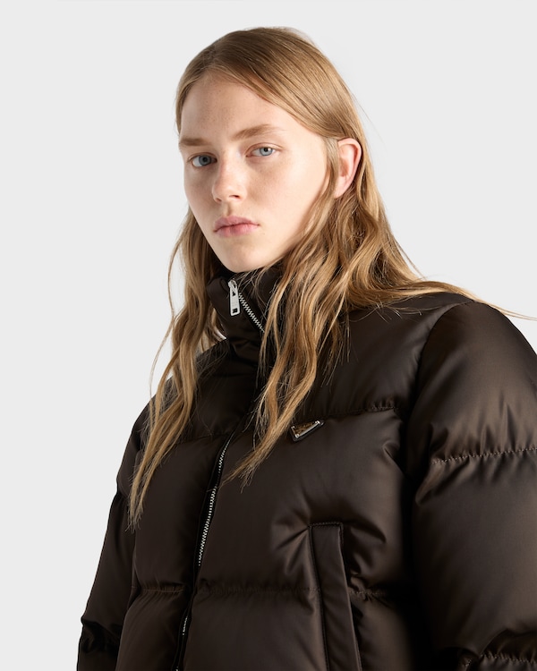Cropped Re-Nylon down jacket - Cocoa Brown Cropped Re-Nylon down jacket - Cocoa Brown