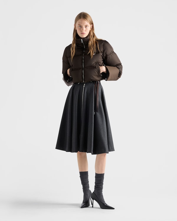 Cropped Re-Nylon down jacket - Cocoa Brown Cropped Re-Nylon down jacket - Cocoa Brown