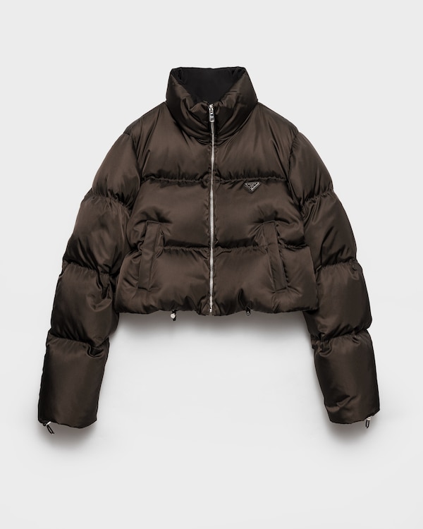 Cropped Re-Nylon down jacket - Cocoa Brown Cropped Re-Nylon down jacket - Cocoa Brown