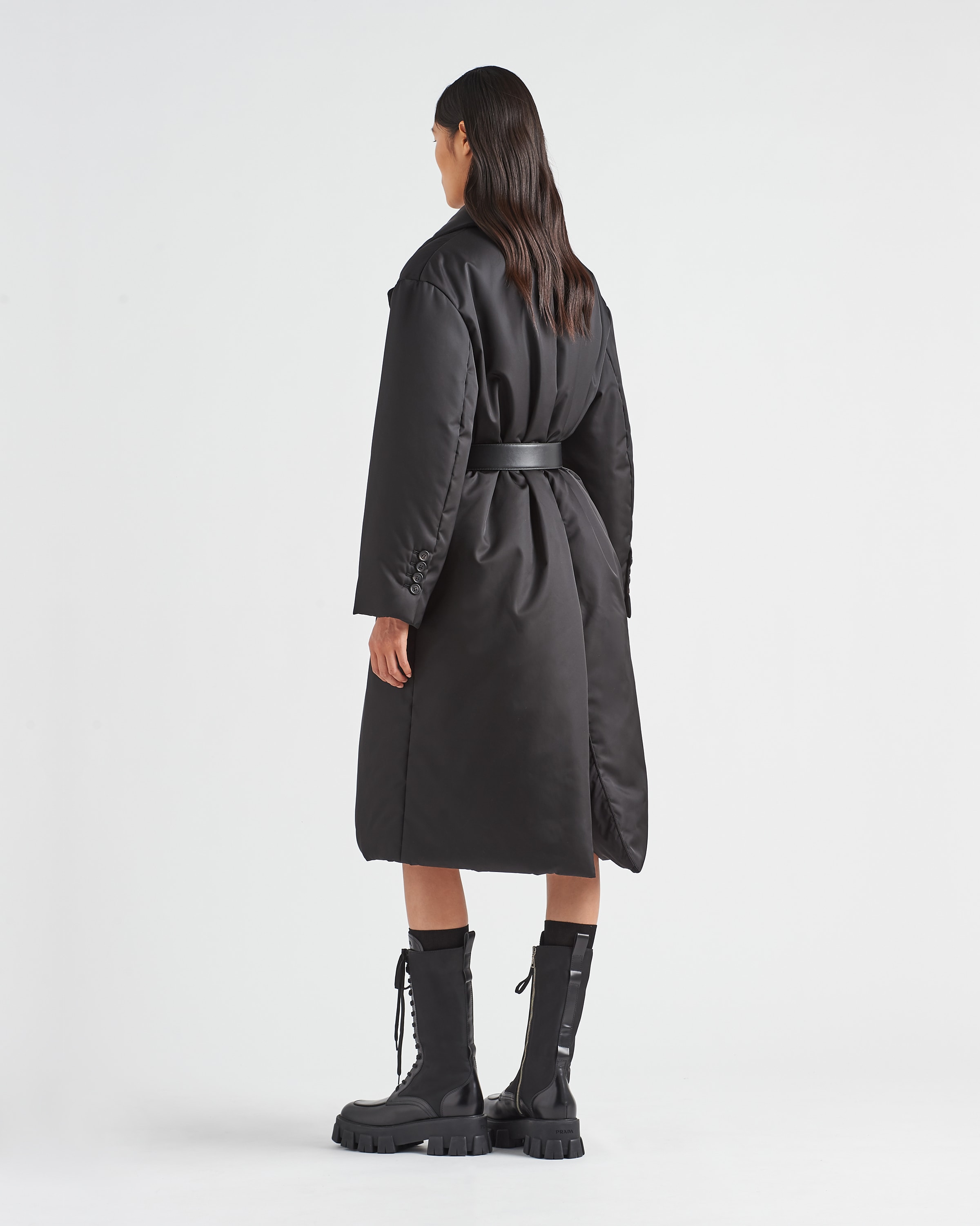 Black Re nylon Down Coat PRADA
