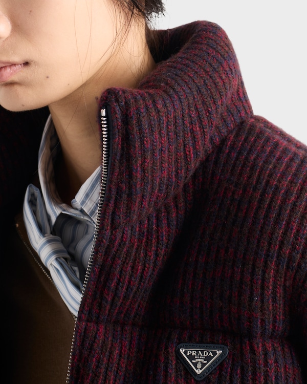 Cropped cashmere and wool down jacket Cropped cashmere and wool down jacket