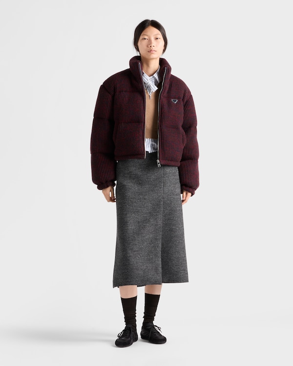 Cropped cashmere and wool down jacket Cropped cashmere and wool down jacket