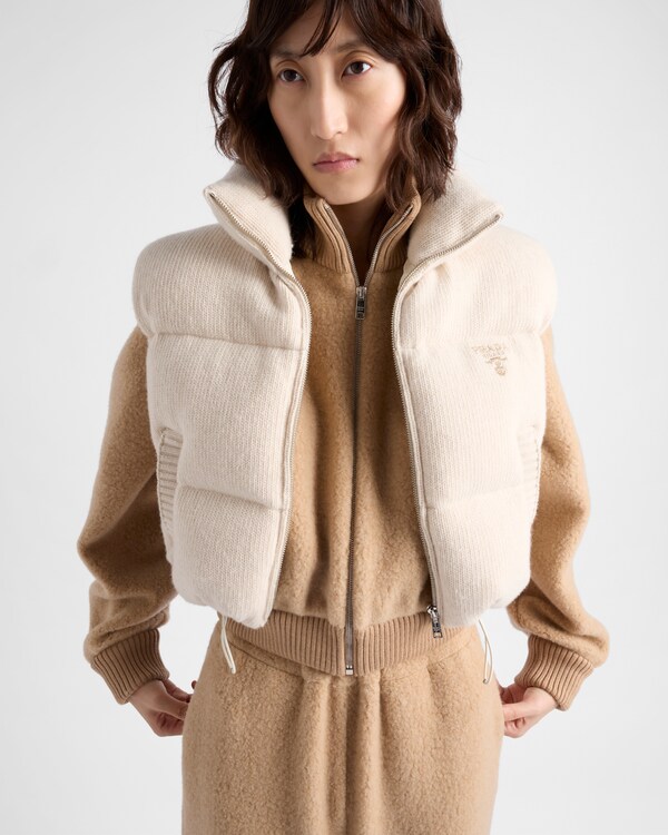 سترة مبطنة من الصوف والكشمير - عاجي سترة مبطنة من الصوف والكشمير - عاجي