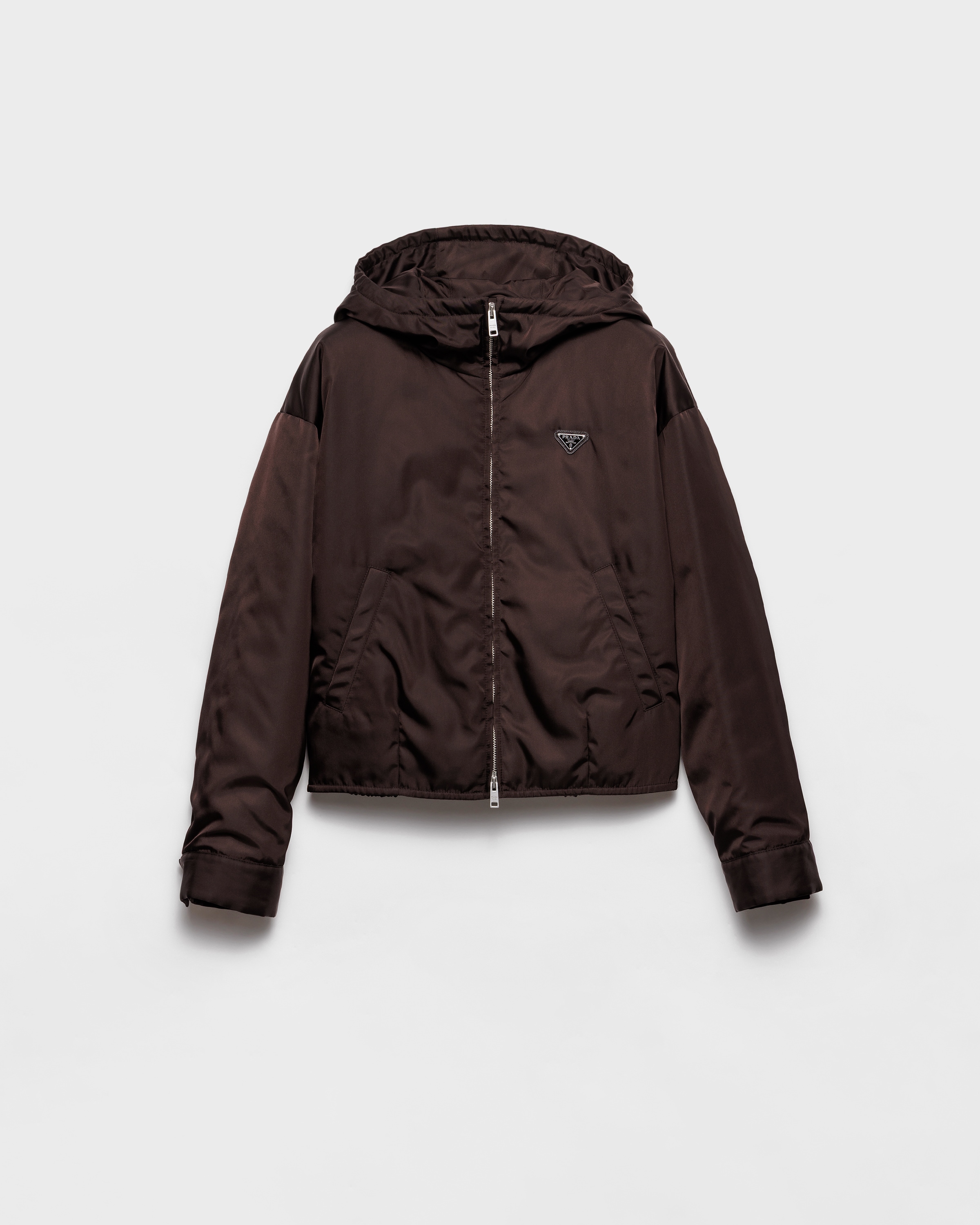 Prada Re-nylon Blouson Jacket In Brown