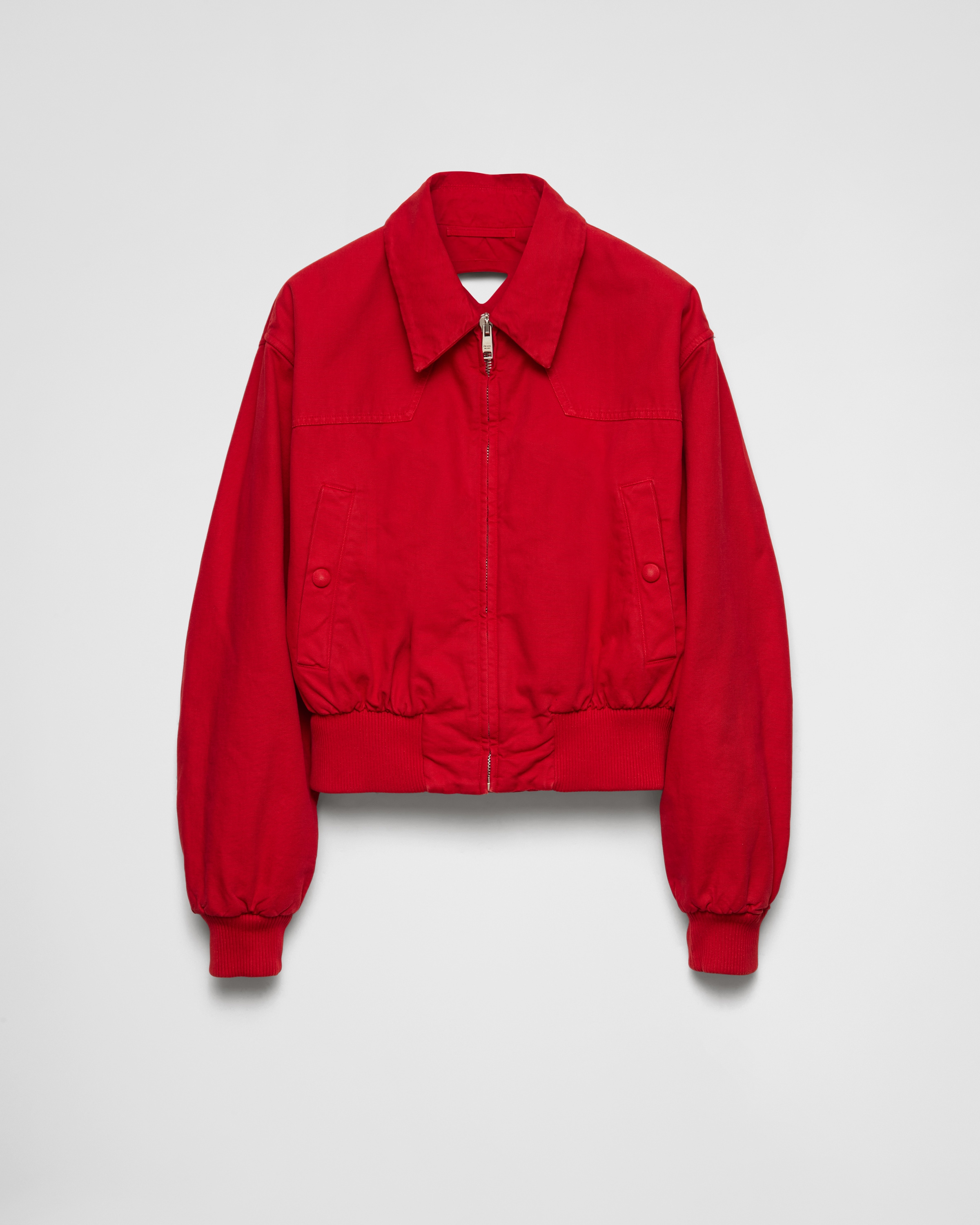 Shop Prada Jacke Aus Canvas In Red