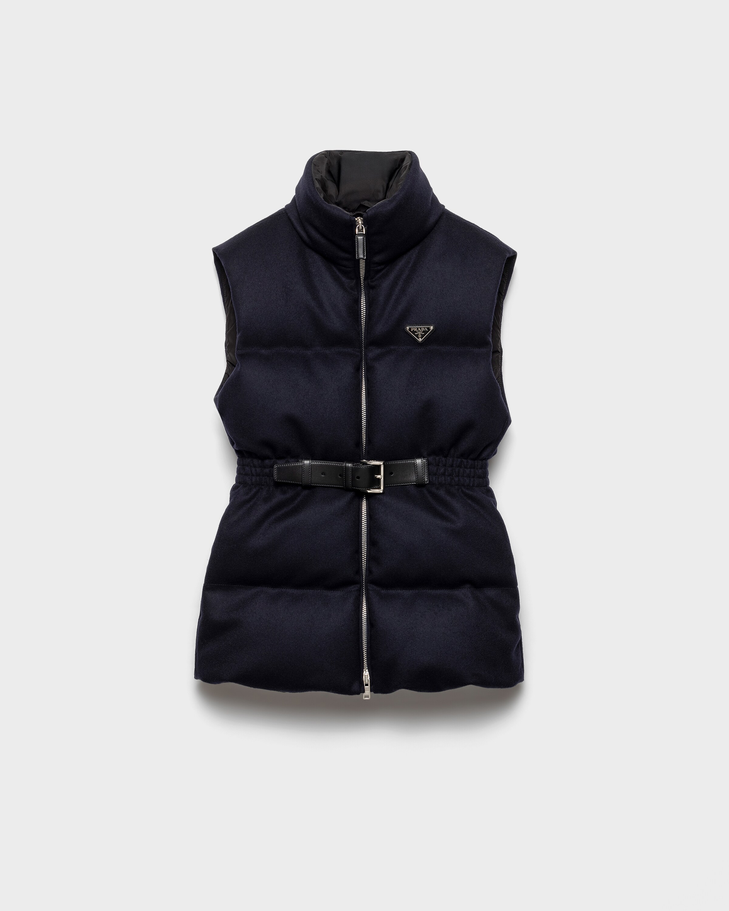Prada Chaleco De Plumón En Loden, Mujer, Azul, Talla 38