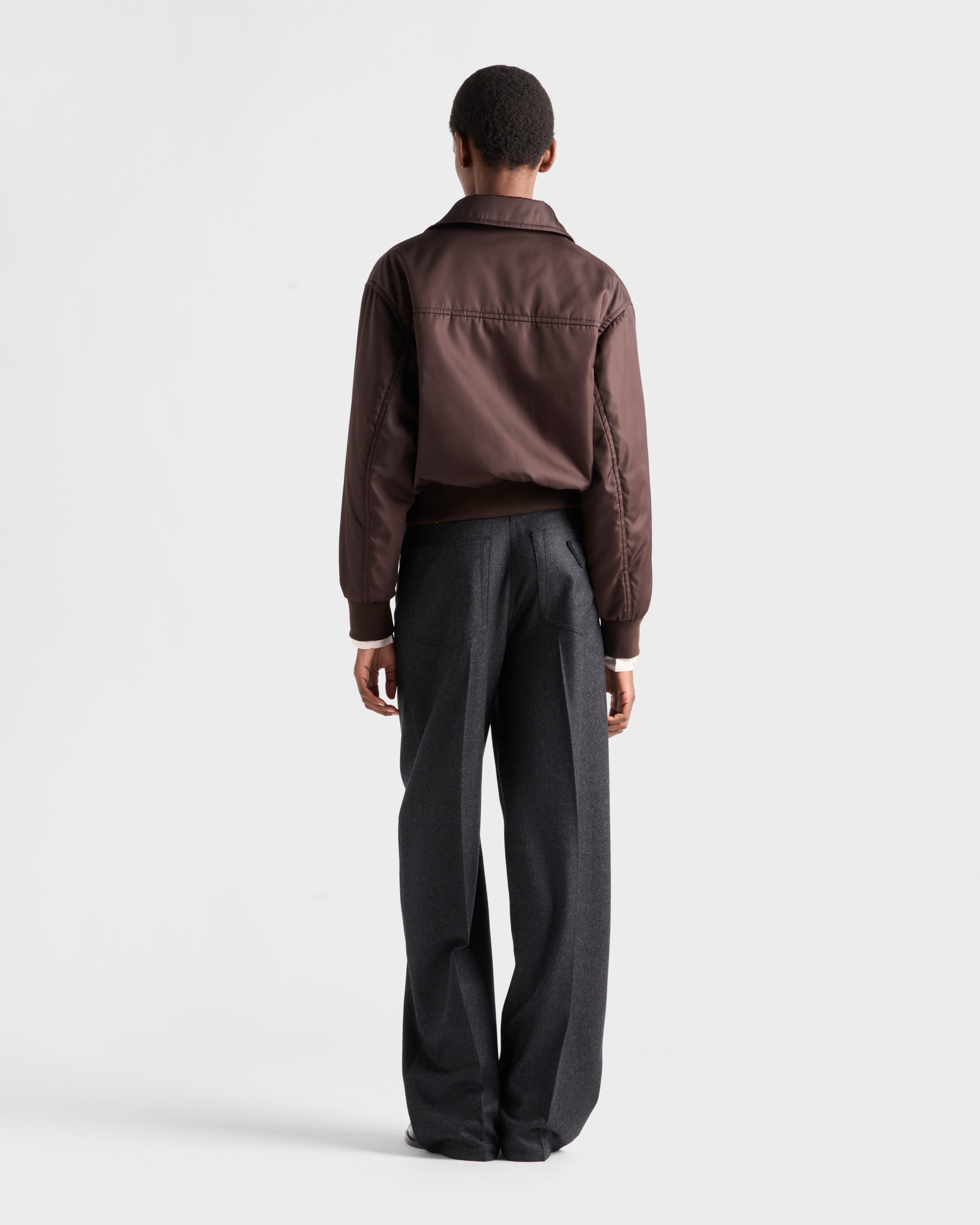 Dark Brown Re-nylon Blouson Jacket | PRADA
