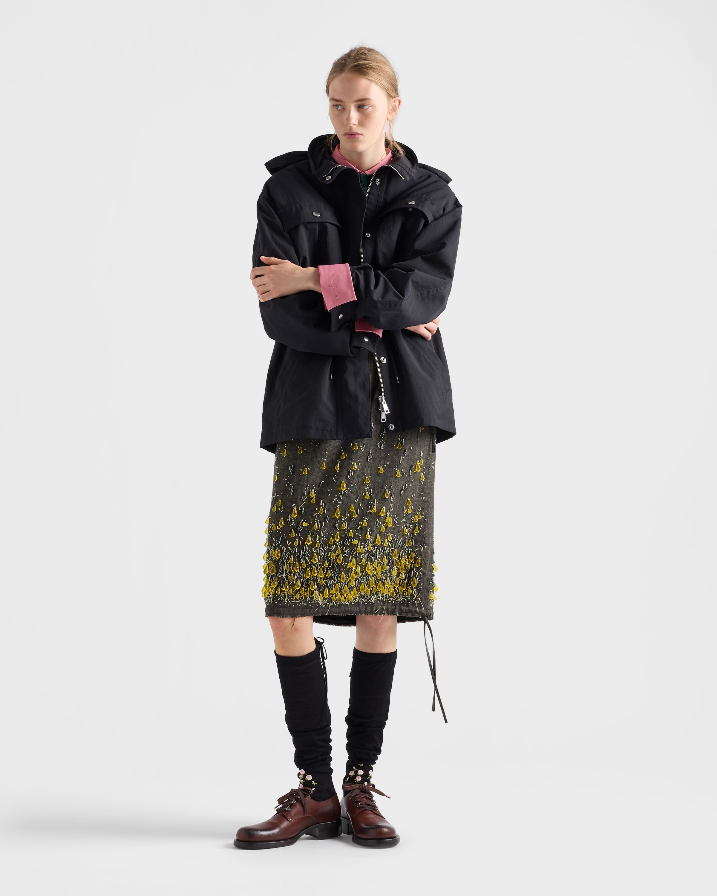 Black Technical Fabric Parka | PRADA