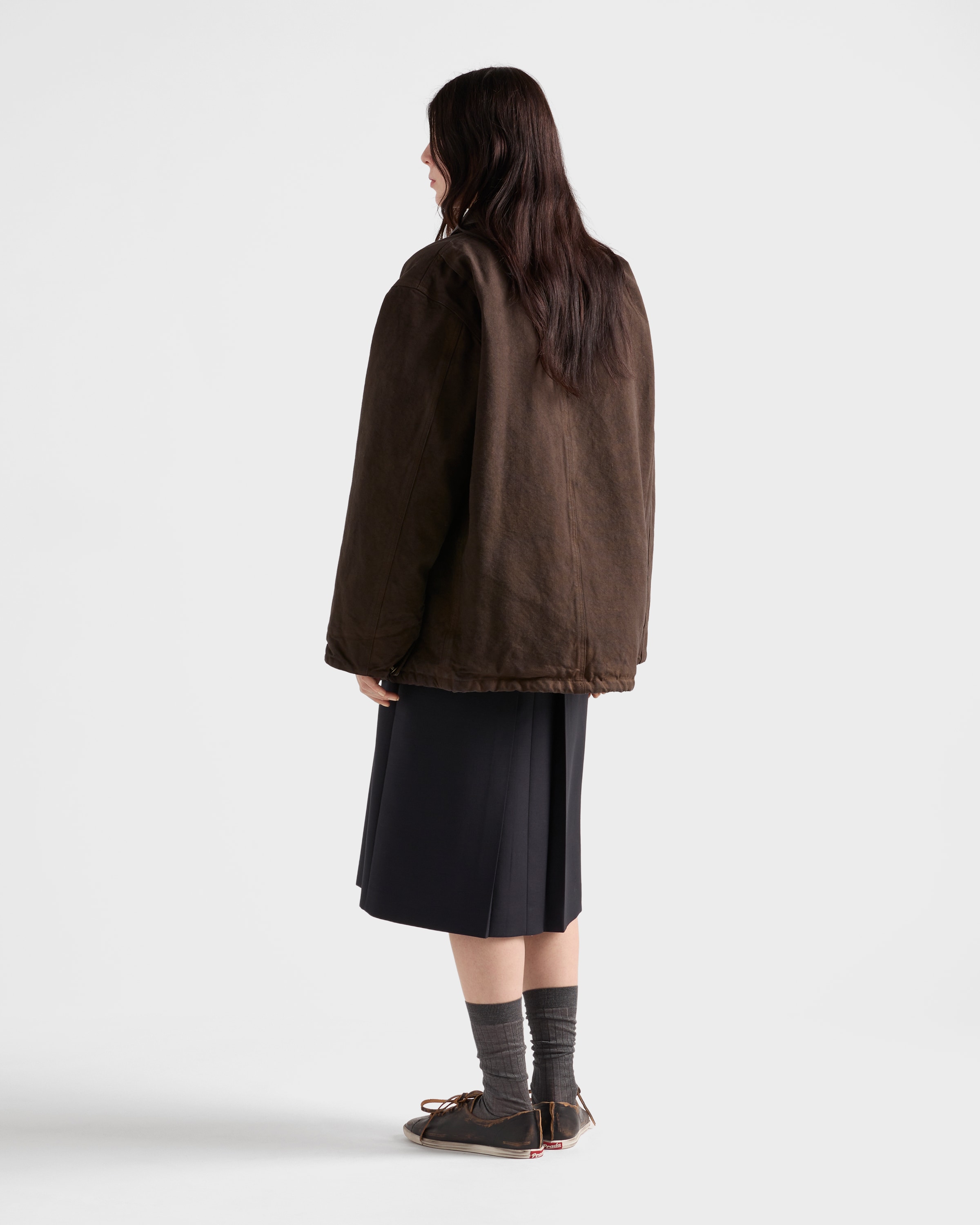 Brown Canvas blouson jacket | PRADA