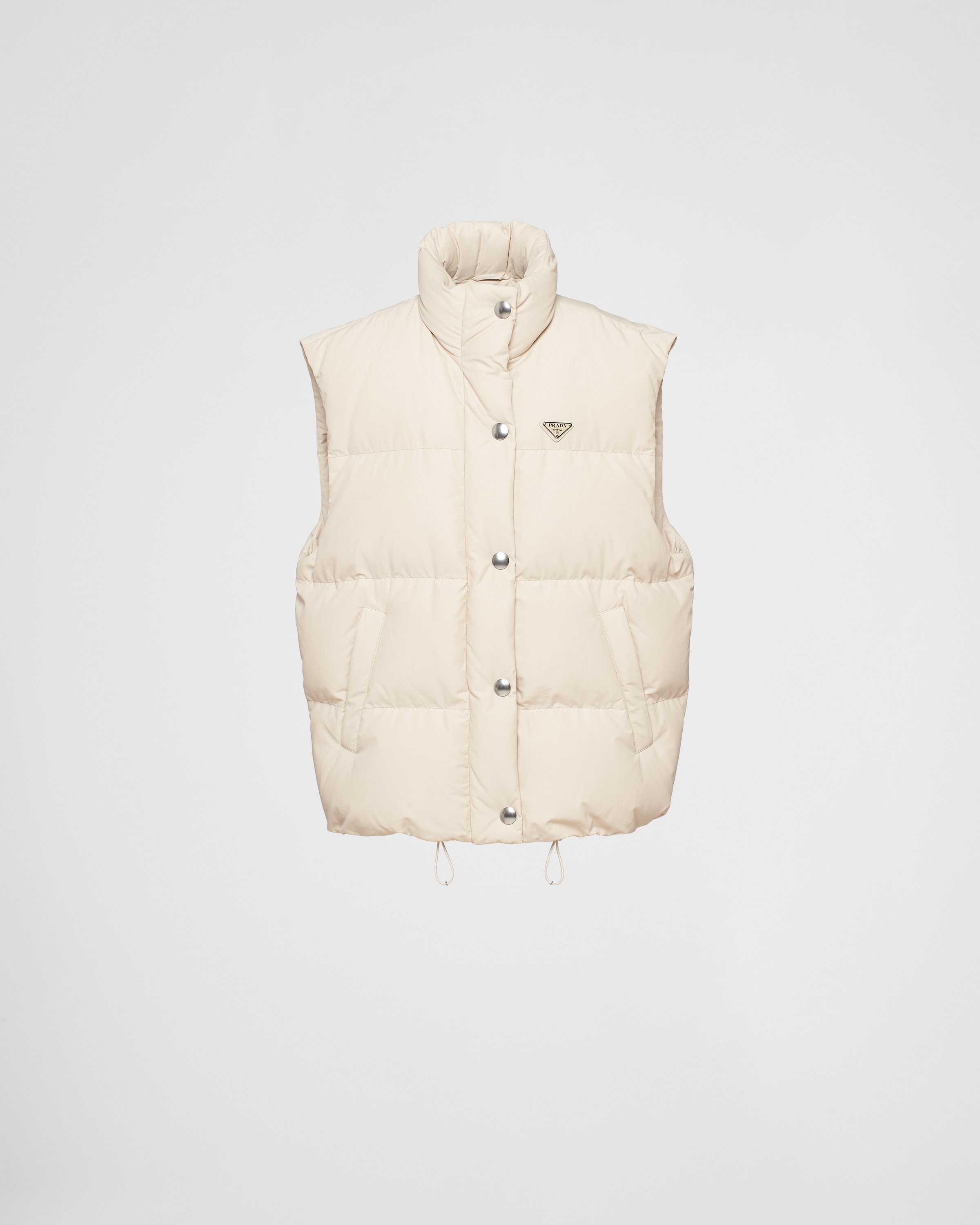 Doudoune Sans Manches En Tissu Technique Beige Desert PRADA