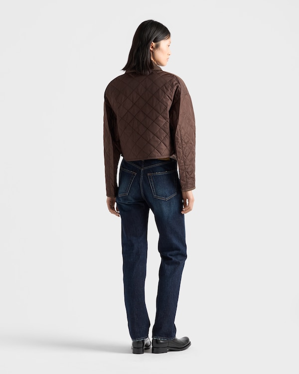 Lightweight Re-Nylon cropped blouson jacket - Cocoa Brown Lightweight Re-Nylon cropped blouson jacket - Cocoa Brown