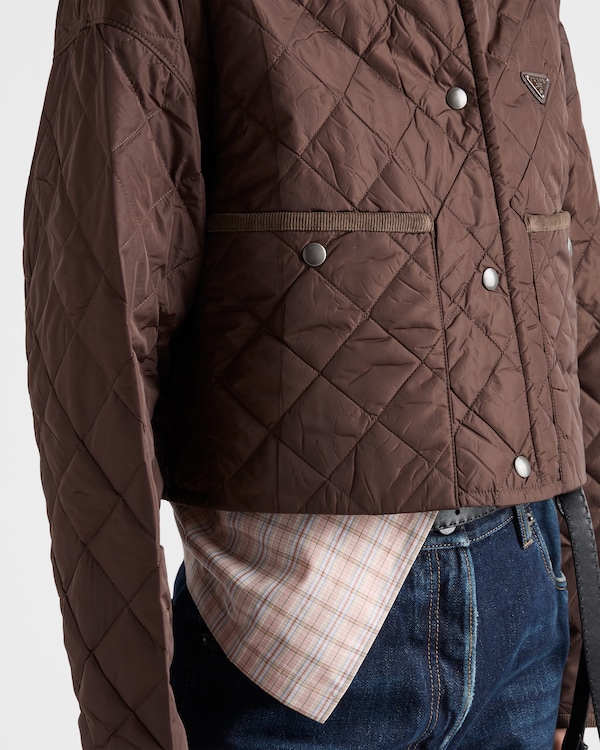 Lightweight Re-Nylon cropped blouson jacket - Cocoa Brown Lightweight Re-Nylon cropped blouson jacket - Cocoa Brown