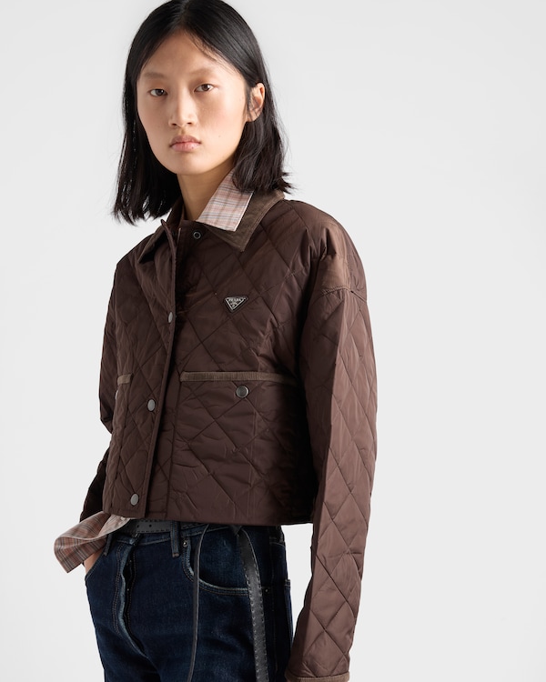 Lightweight Re-Nylon cropped blouson jacket - Cocoa Brown Lightweight Re-Nylon cropped blouson jacket - Cocoa Brown