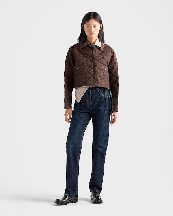 Lightweight Re-Nylon cropped blouson jacket - Cocoa Brown Lightweight Re-Nylon cropped blouson jacket - Cocoa Brown