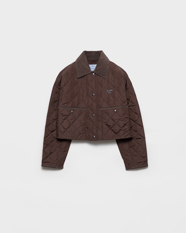 Lightweight Re-Nylon cropped blouson jacket - Cocoa Brown Lightweight Re-Nylon cropped blouson jacket - Cocoa Brown