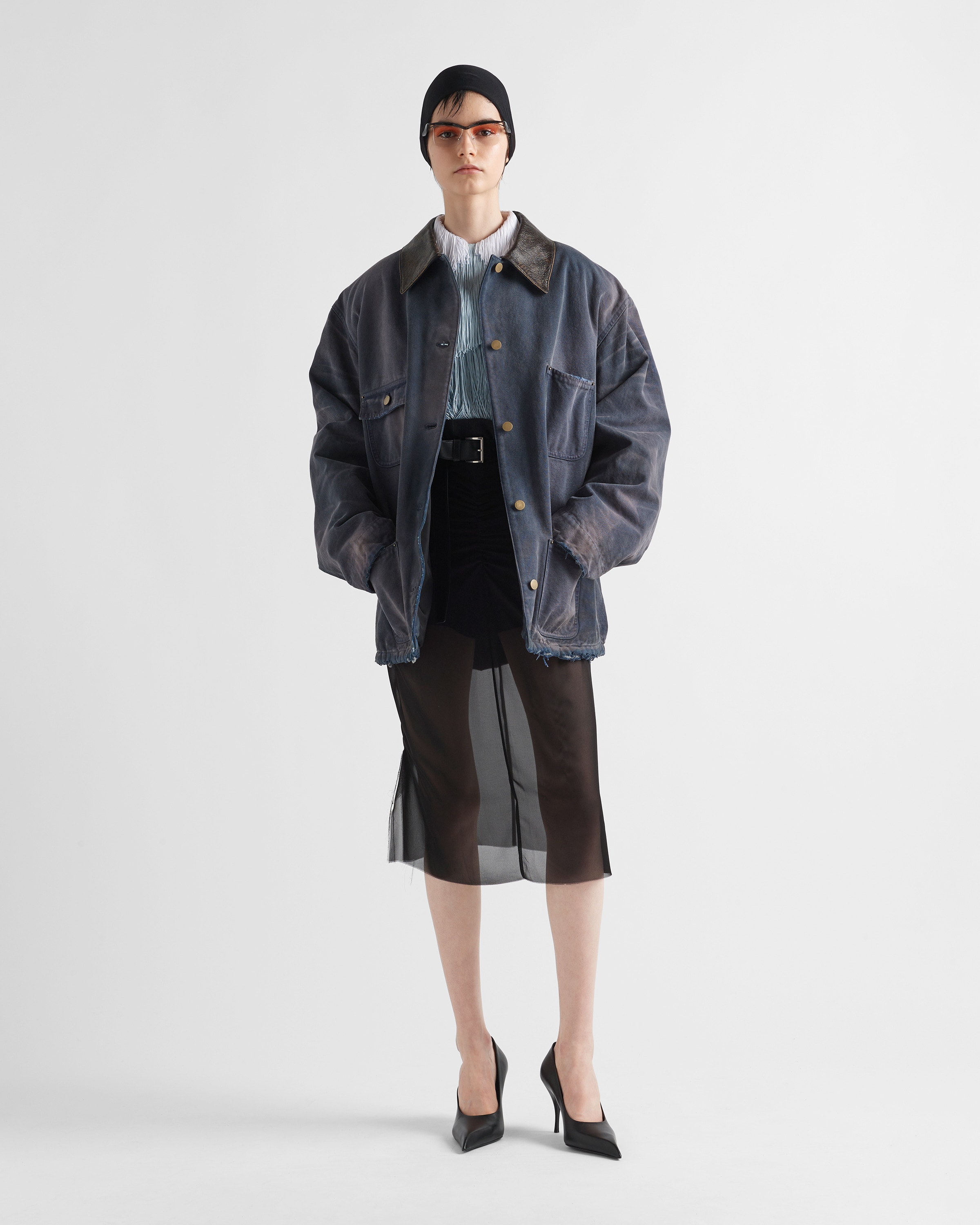 Baltic Blue Canvas Jacket PRADA
