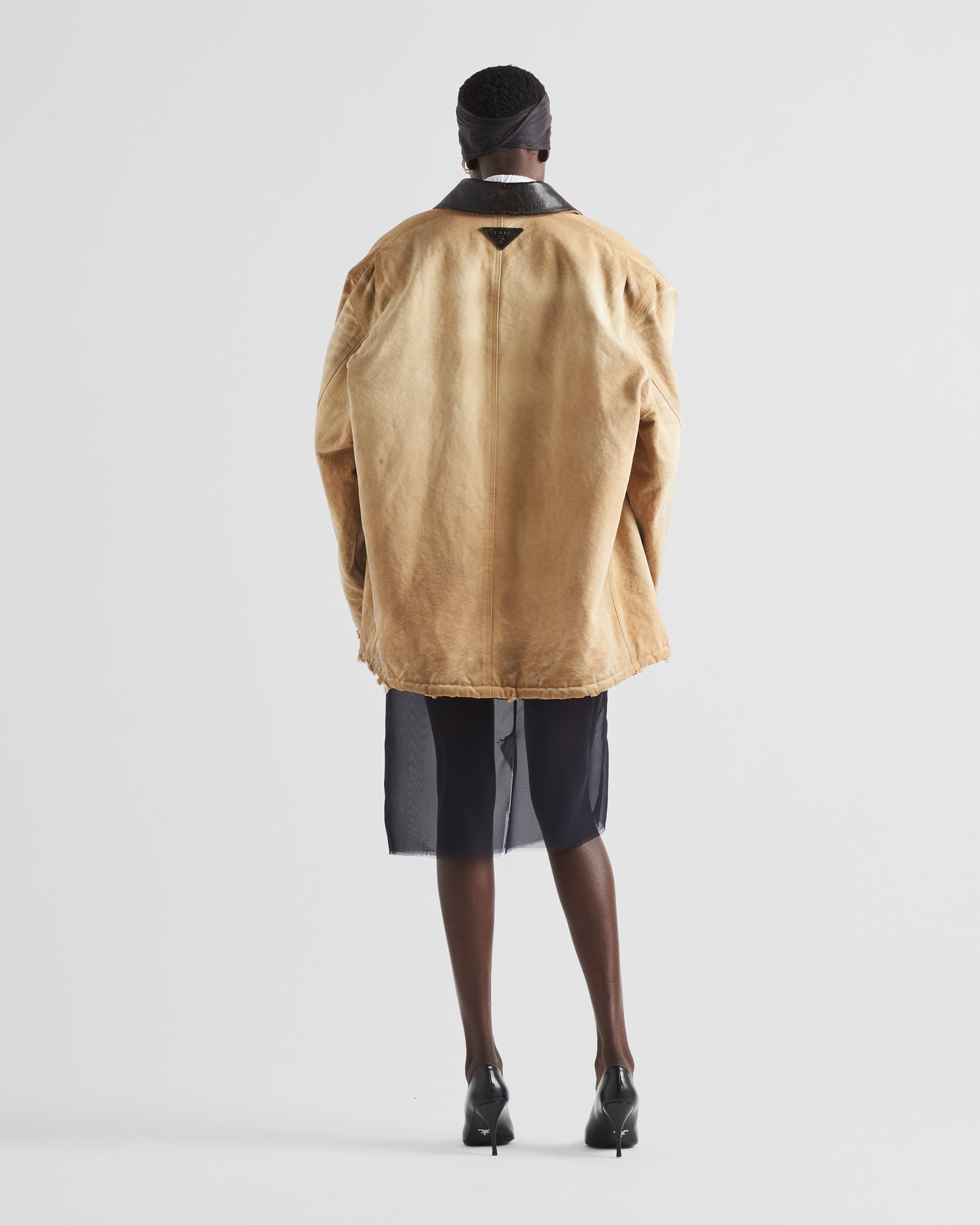 Beige Canvas Jacket PRADA