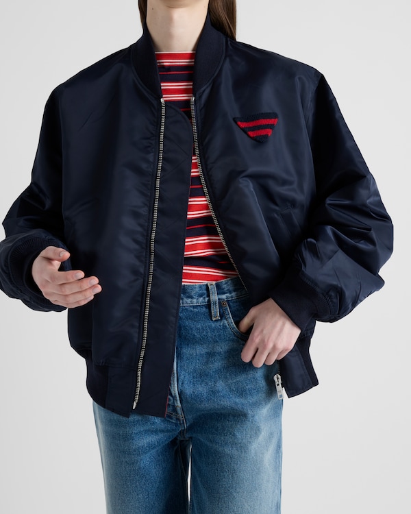 Nylon twill bomber jacket - Navy Nylon twill bomber jacket - Navy