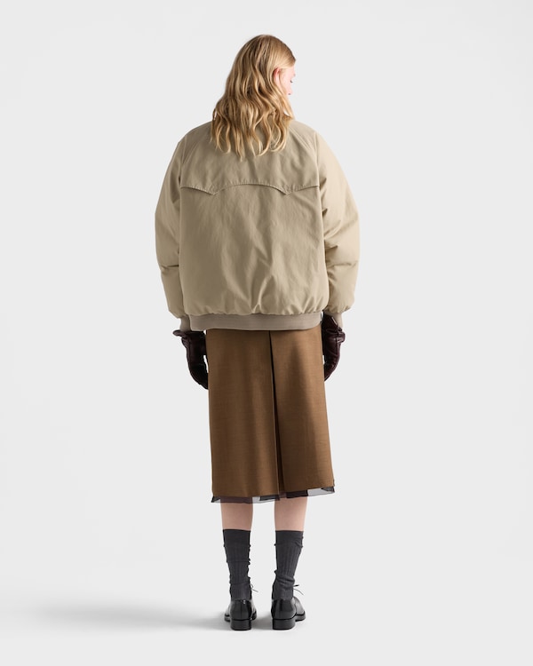 Technical poplin down jacket - Beige Technical poplin down jacket - Beige