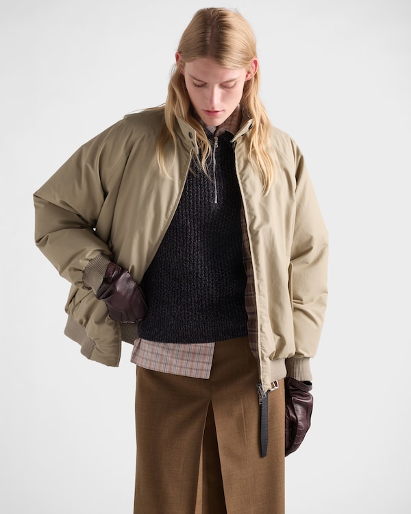 Technical poplin down jacket - Beige Technical poplin down jacket - Beige