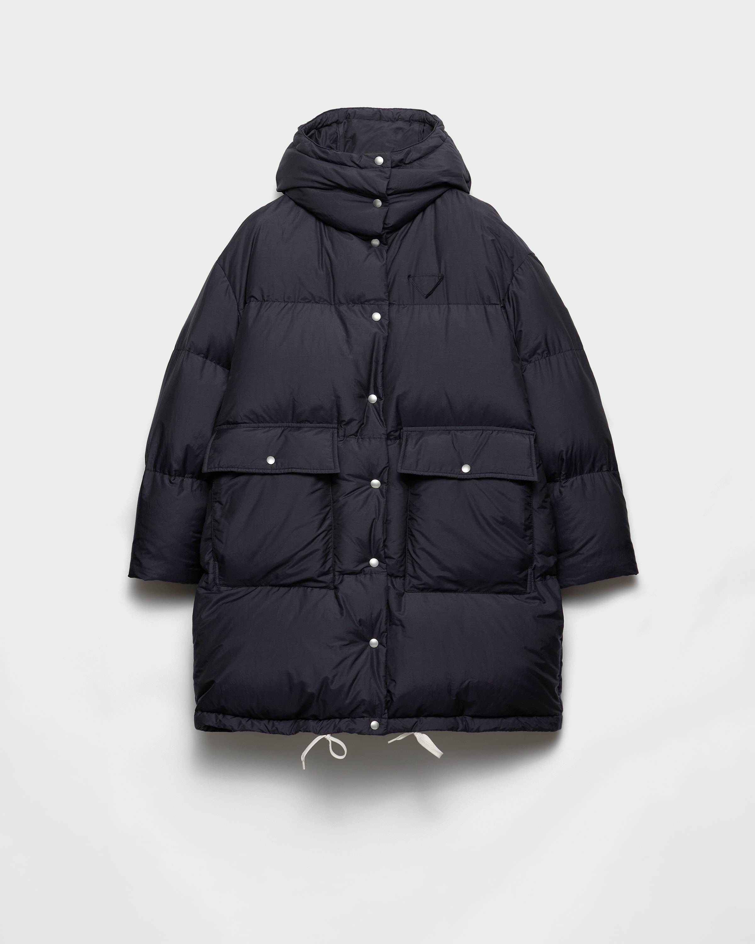Prada Womens Blue Oversized Hooded Shell-down Parka Coat In Blue