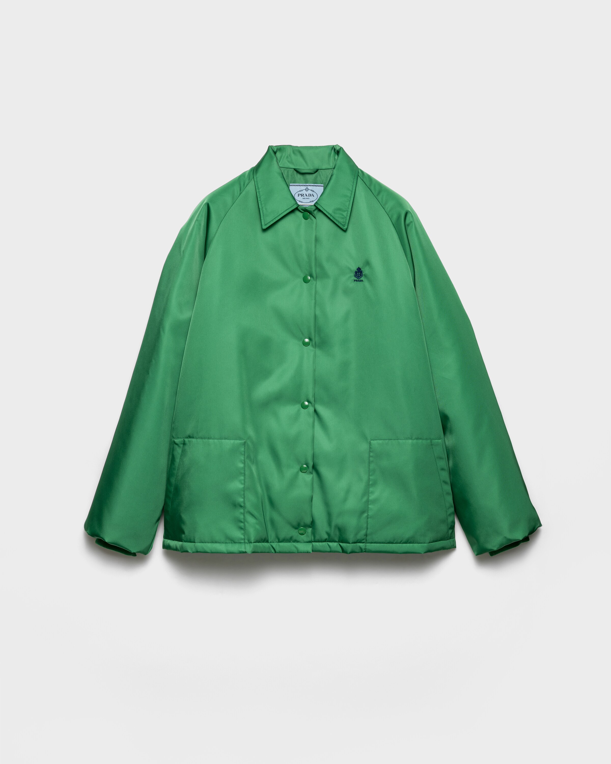 Prada Cazadora Estilo Sobrecamisa De Re-nylon, Mujer, Verde, Talla 36