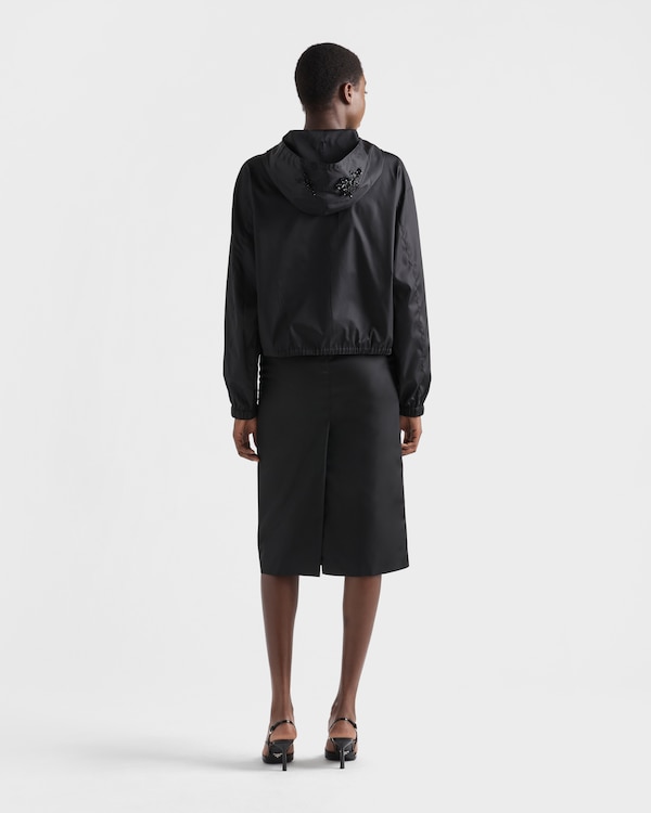 Embroidered Re-Nylon blouson jacket - Negro Embroidered Re-Nylon blouson jacket - Negro