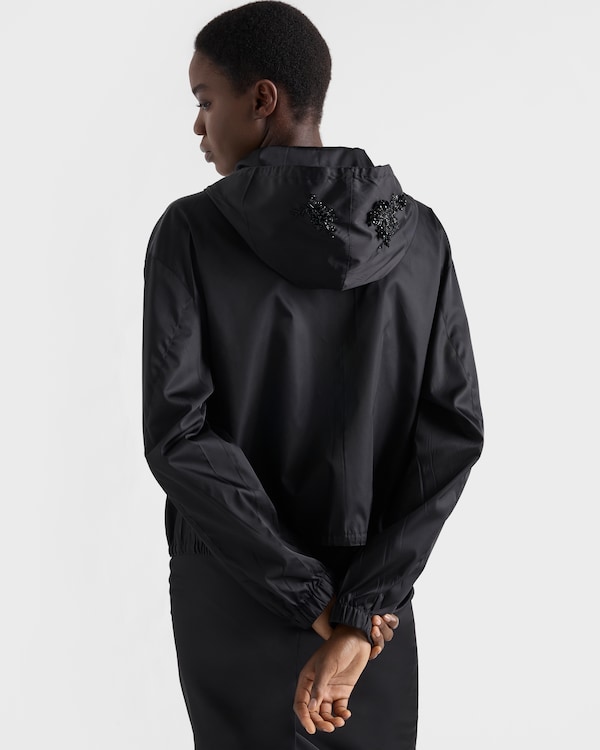 Embroidered Re-Nylon blouson jacket - Negro Embroidered Re-Nylon blouson jacket - Negro