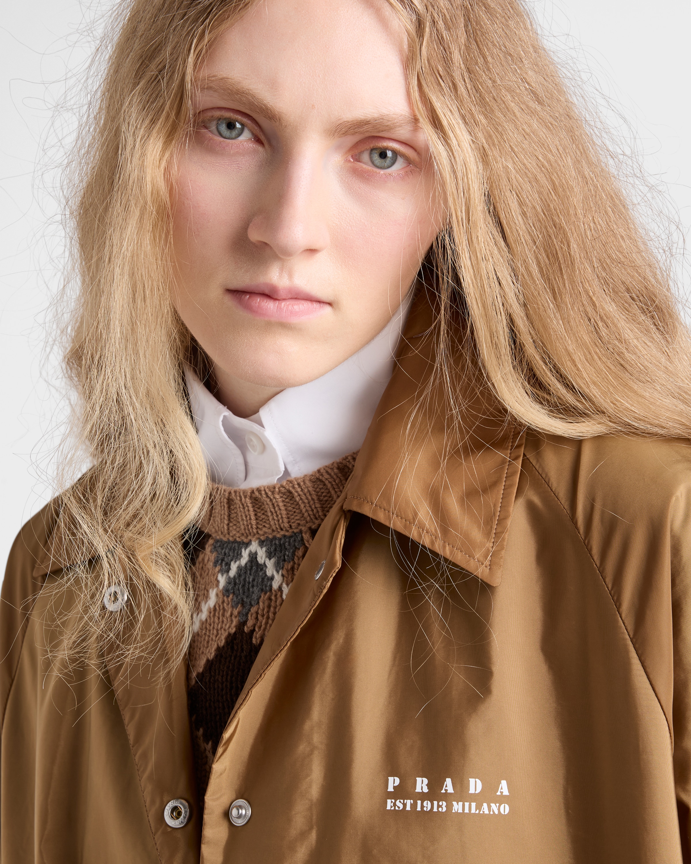 Prada Lightweight Re-nylon Blouson Jacket In Brown
