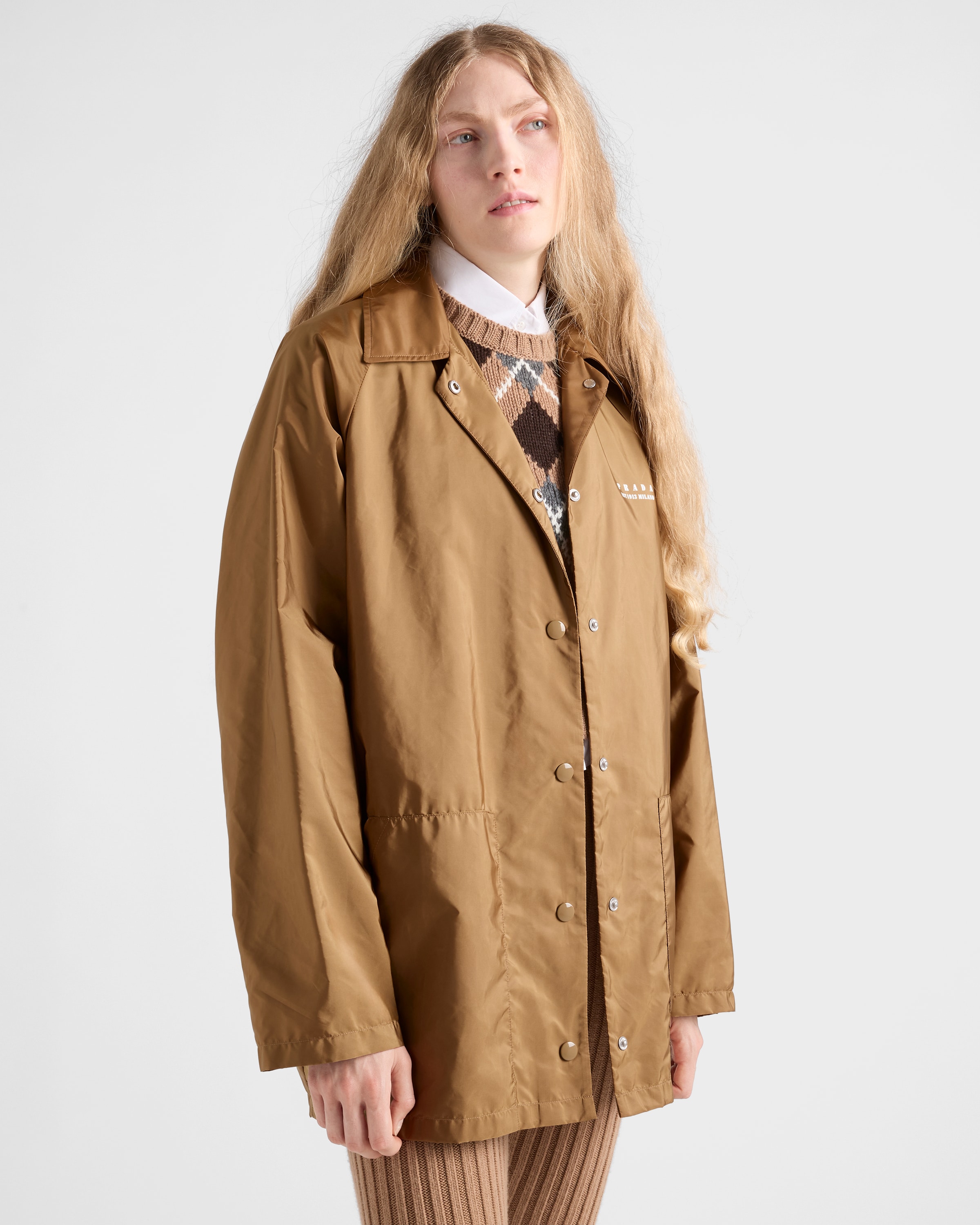 Prada Lightweight Re-nylon Blouson Jacket In Brown