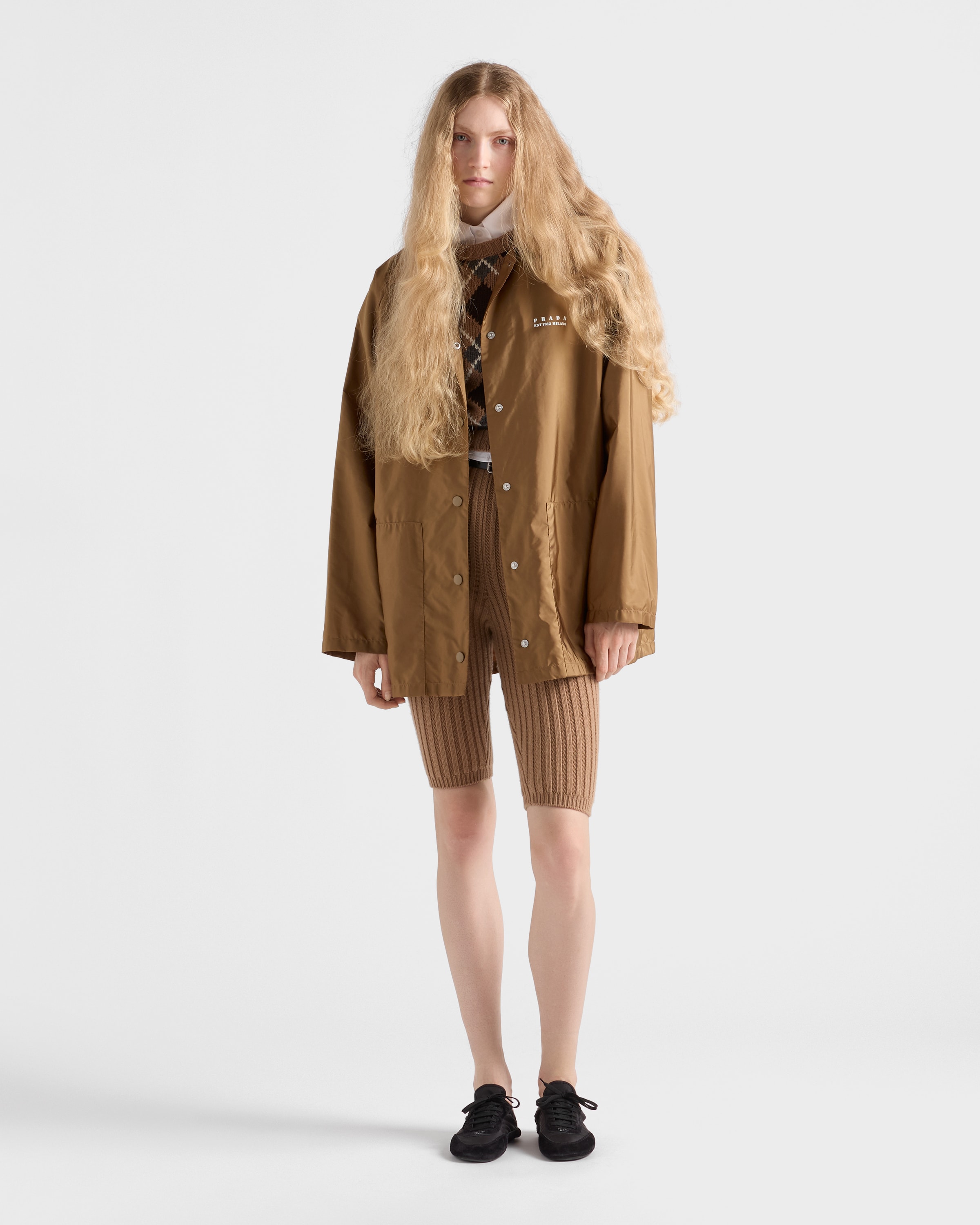 Prada Lightweight Re-nylon Blouson Jacket In Brown