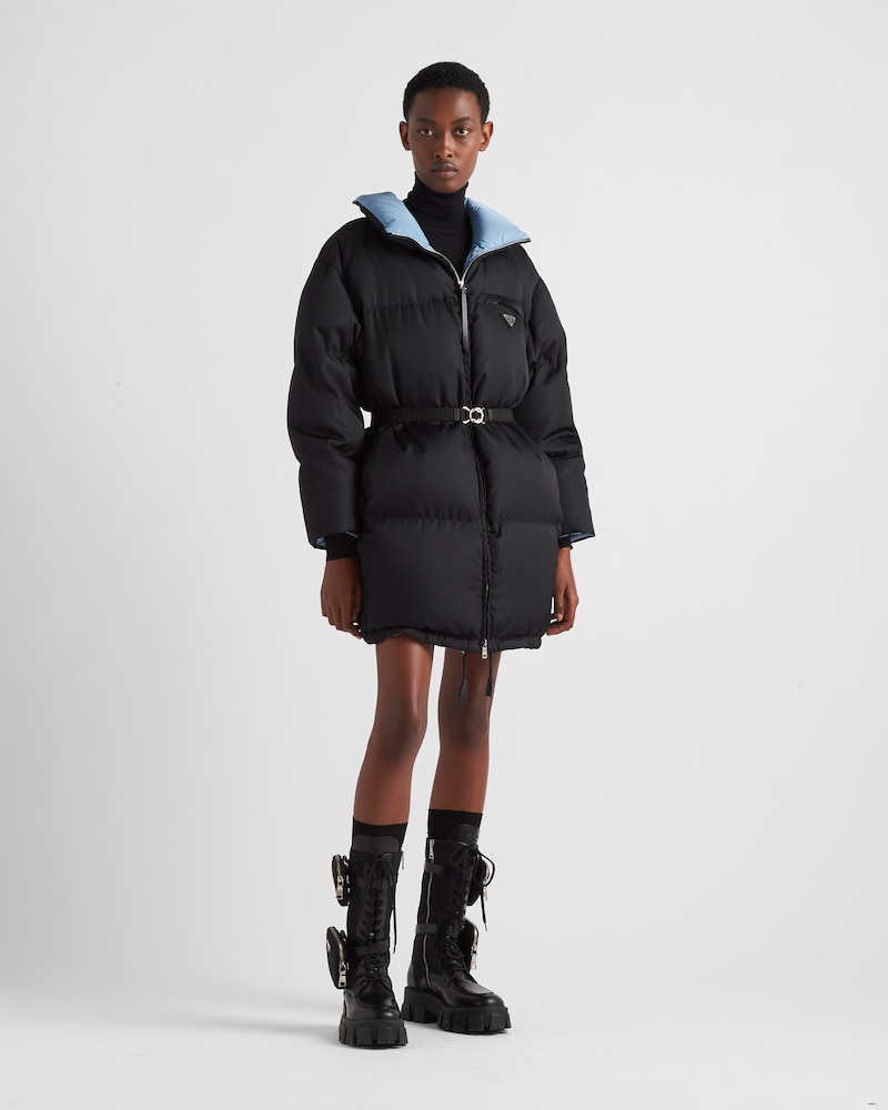prada puffer belted jacket