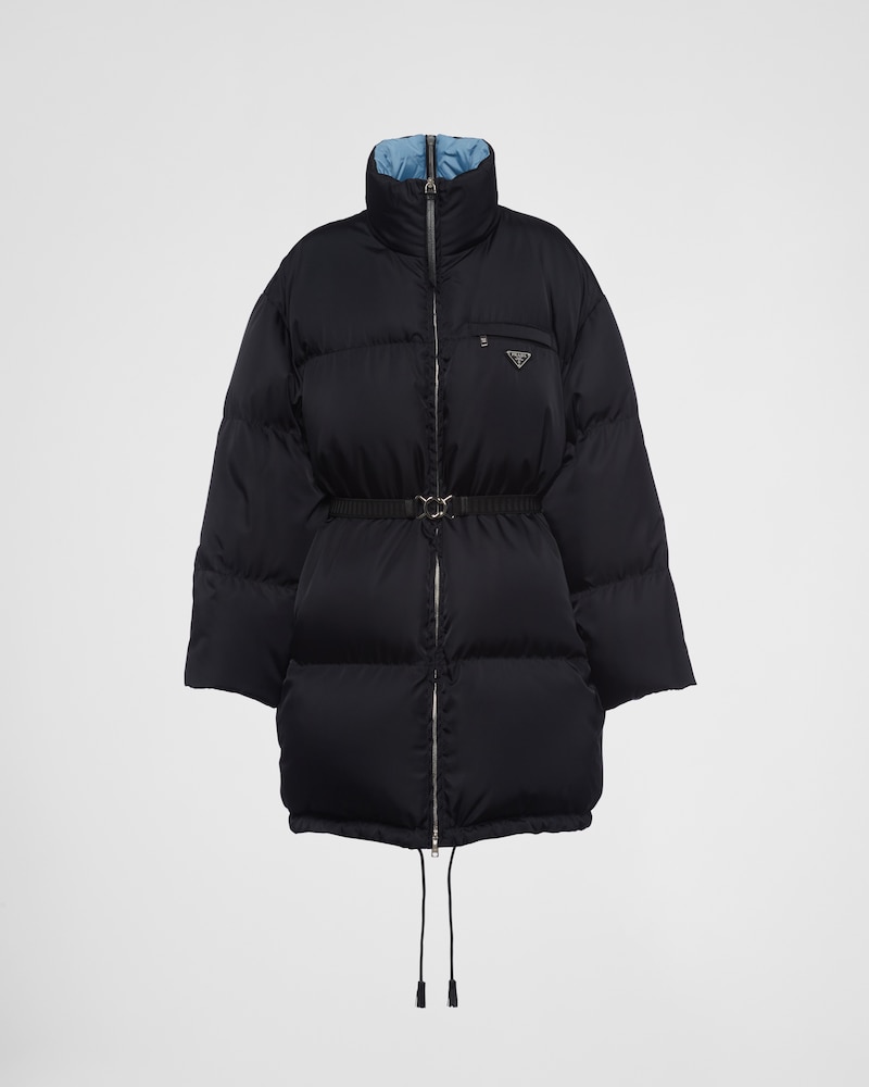 prada puffer belted jacket