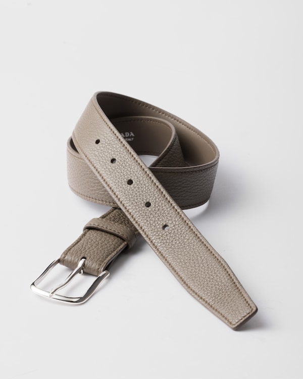 Leather belt strap - Bamboo Gray Leather belt strap - Bamboo Gray