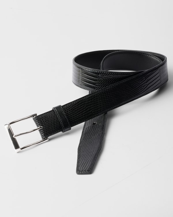Lizard skin belt strap - Black Lizard skin belt strap - Black