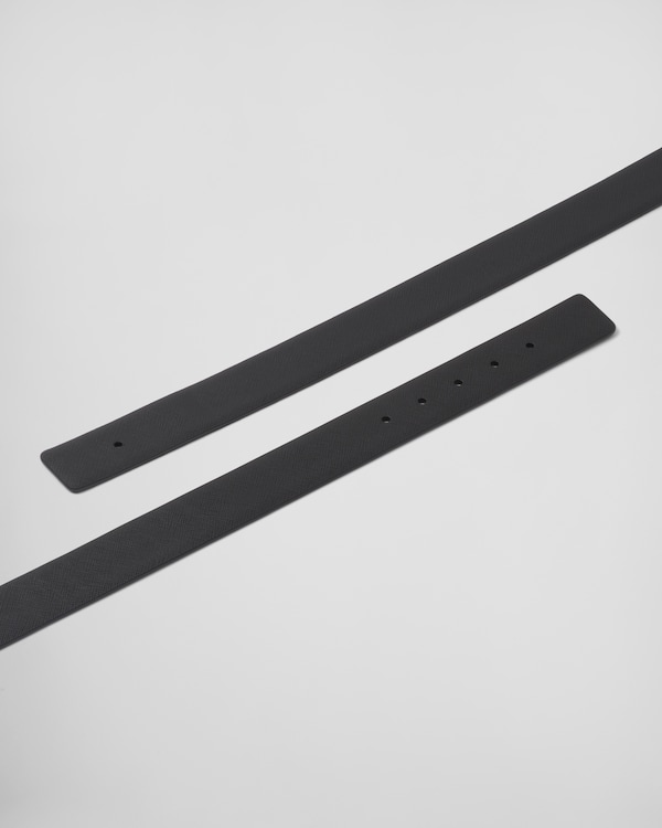 Reversible Saffiano leather belt strap Reversible Saffiano leather belt strap