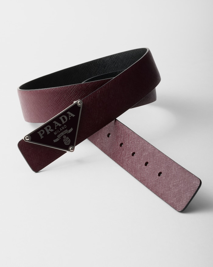 PRADA 25S BELT 20 MM IN LIGHT PINK CALFSKIN 571387