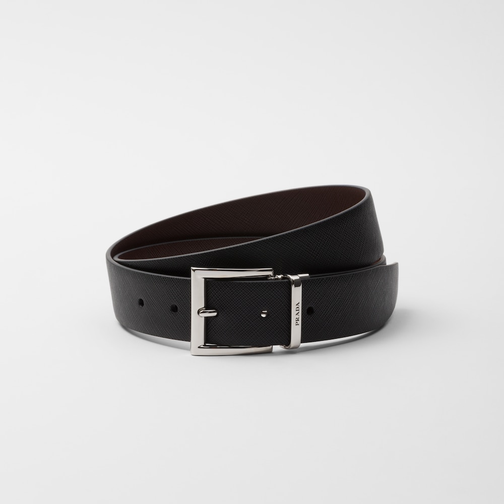 Prada 可双面佩戴 Saffiano 皮革腰带皮带 1